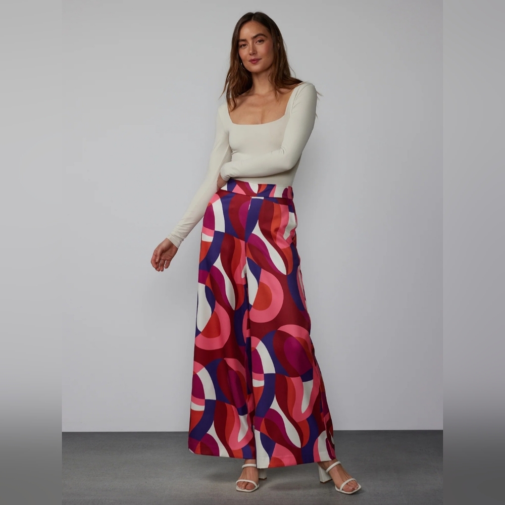 NWT Colorful Abstract Women's Wide Pants New York & Company